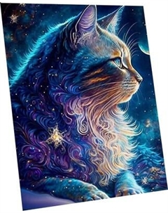 Картина по номерам Флюид Космический кот 40x50 / SHR0538