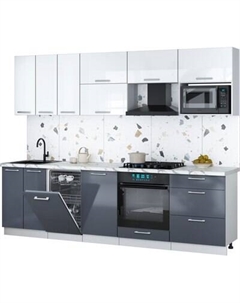 Кухонный гарнитур Интерлиния Мила Gloss 2.7-ПМ4