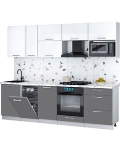 Кухонный гарнитур Интерлиния Мила Gloss 2.6-ПМ4