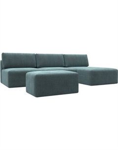 Комплект мягкой мебели Лига Диванов Лига-060 НПБ Лонг угол универсальный с пуфом / 129519 Лига диванов