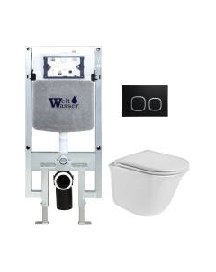 Унитаз подвесной с инсталляцией WeltWasser Amberg 497 ST+Telbach 004 GL-WT+Amberg RD-BL Weltwasser
