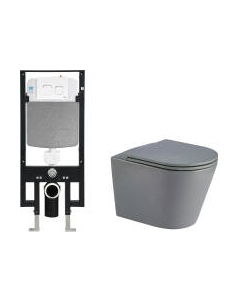 Унитаз подвесной с инсталляцией WeltWasser Amberg 497 + Salzbach 043 MT-GR + Amberg RD-WT Weltwasser