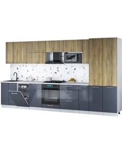 Кухонный гарнитур Интерлиния Мила Gloss 3.8-ПМ4