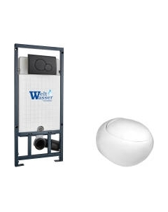 Унитаз подвесной с инсталляцией WeltWasser Marberg 507 + Jeckenbach 004 GL-WT + Mar 507 RD MT-BL Weltwasser