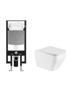 Унитаз подвесной с инсталляцией WeltWasser Amberg 497 + Hofbach 041 GL-WT + Amberg RD-WT Weltwasser