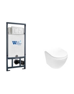 Унитаз подвесной с инсталляцией WeltWasser Marberg 507 + Merzbach 043 MT-WT + Mar 507 SE GL-WT Weltwasser