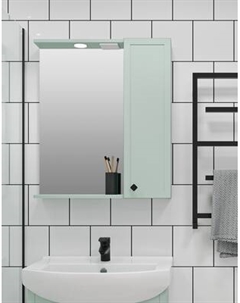 Шкаф с зеркалом для ванной Runo Римини 65 правый