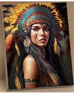 Картина по номерам Флюид Девушка индеец 40x50 / HR0600