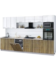 Кухонный гарнитур Интерлиния Мила Gloss 3.4-ПМ1-2