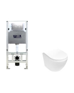 Унитаз подвесной с инсталляцией WeltWasser Amberg 506 ST + Merzbach 043 MT-WT + Amberg RD-CR Weltwasser