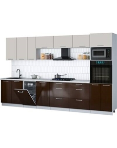 Кухонный гарнитур Интерлиния Мила Gloss 3.5-ПМ3
