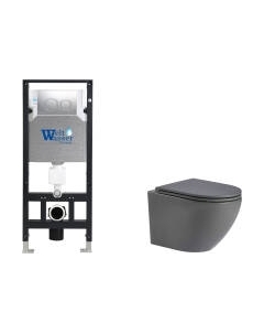 Унитаз подвесной с инсталляцией WeltWasser Amberg 506 + Merzbach 043 MT-GR + Amberg RD-CR Weltwasser