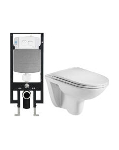 Унитаз подвесной с инсталляцией WeltWasser Amberg 497 + Baarbach 004 GL-WT + Amberg RD-WT Weltwasser