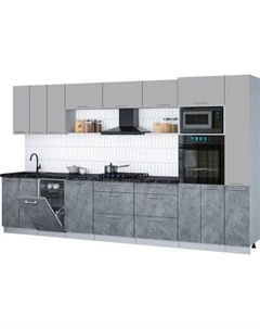 Кухонный гарнитур Интерлиния Мила Gloss 3.6-ПМ3