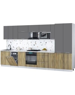 Кухонный гарнитур Интерлиния Мила Gloss 3.8-ПМ4