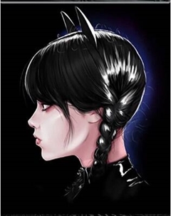 Картина по номерам Флюид Уэнзди. Семейка Аддамс 40x50 / BHR0552