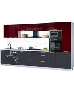 Кухонный гарнитур Интерлиния Мила Gloss 3.7-ПМ3