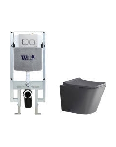 Унитаз подвесной с инсталляцией WeltWasser Amberg 497 ST + Gelbach 041 MT-GR + Amberg RD-CR Weltwasser