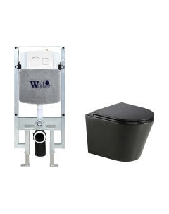 Унитаз подвесной с инсталляцией WeltWasser Amberg 497 ST + Salzbach 043 MT-BL + Amberg RD-WT Weltwasser