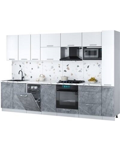 Кухонный гарнитур Интерлиния Мила Gloss 3.2-ПМ4