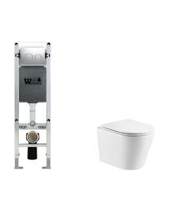 Унитаз подвесной с инсталляцией WeltWasser Amberg 350 ST + Salzbach 043 GL-WT + Amberg RD-MT CR Weltwasser