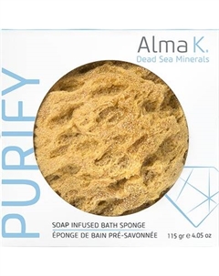 Губка для тела Alma K Purify Soap Infused Bath Sponge Жидкое мыло на губке Alma k