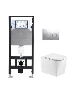 Унитаз подвесной с инсталляцией WeltWasser Amberg 506 + Nesenbach 004 GL-WT + Amberg RD-CR Weltwasser