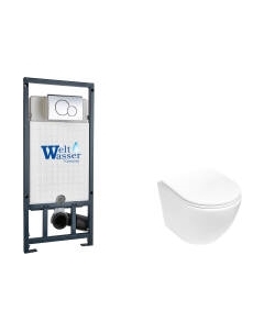Унитаз подвесной с инсталляцией WeltWasser Marberg 507 + Merzbach 043 MT-WT + Mar 507 RD-CR Weltwasser