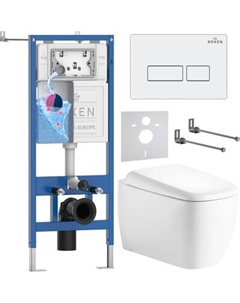 Унитаз подвесной с инсталляцией Roxen StounFix Dual Fresh 968500