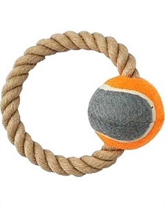 Игрушка для собак КотикиСобачки Грейфер джутовый кольцо с мячом / ГР898 Котикисобачки