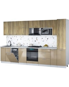 Кухонный гарнитур Интерлиния Мила Gloss 3.4-ПМ4