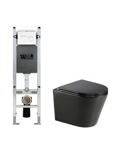 Унитаз подвесной с инсталляцией WeltWasser Amberg 350 ST + Salzbach 043 MT-BL + Amberg RD-WT Weltwasser