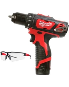 Аккумуляторная дрель-шуруповерт Milwaukee M12BDD-202С Li-Ion 2 А/ч+Очки1 / 4933441915P763