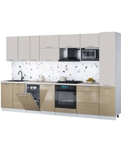 Кухонный гарнитур Интерлиния Мила Gloss 3.3-ПМ4