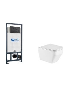 Унитаз подвесной с инсталляцией WeltWasser Marberg 507 + Hofbach 041 GL-WT + Mar 507 RD MT-BL Weltwasser