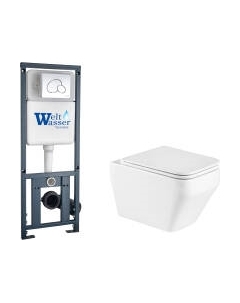 Унитаз подвесной с инсталляцией WeltWasser Marberg 410 + Hofbach 041 GL-WT + Mar 410 RD-CR Weltwasser