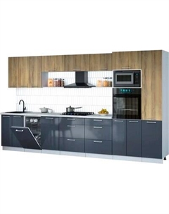 Кухонный гарнитур Интерлиния Мила Gloss 3.7-ПМ3