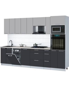Кухонный гарнитур Интерлиния Мила Gloss 3.0-ПМ3