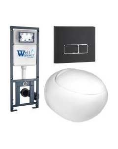 Унитаз подвесной с инсталляцией WeltWasser Marberg 410 + Jeckenbach 004 GL-WT + Mar 410 SE MT-BL Weltwasser