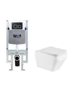 Унитаз подвесной с инсталляцией WeltWasser Amberg 497 ST + Hofbach 041 GL-WT + Amberg RD-BL Weltwasser