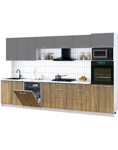 Кухонный гарнитур Интерлиния Мила Gloss 3.5-ПМ1-2