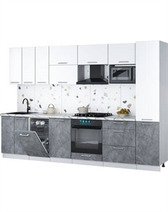 Кухонный гарнитур Интерлиния Мила Gloss 3.1-ПМ4