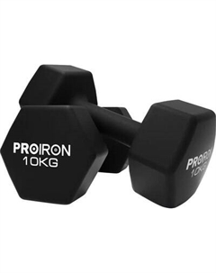 Набор гантелей Proiron Неопреновые гексагональные по 10кг / Г2100НГ