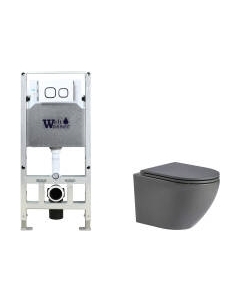 Унитаз подвесной с инсталляцией WeltWasser Amberg 506 ST + Merzbach 043 MT-GR + Amberg RD-WT Weltwasser