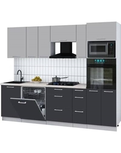 Кухонный гарнитур Интерлиния Мила Gloss 2.6-ПМ1