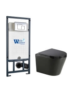 Унитаз подвесной с инсталляцией WeltWasser Marberg 507 + Salzbach 043 MT-BL + Mar 507 SE-CR Weltwasser