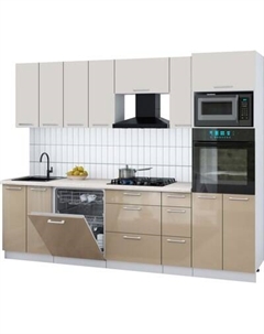 Кухонный гарнитур Интерлиния Мила Gloss 2.7-ПМ1