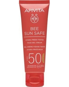 Крем солнцезащитный Apivita Bee Sun Safe SPF50 Увлажняющий освежающий крем-гель с тоном
