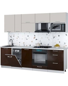 Кухонный гарнитур Интерлиния Мила Gloss 2.6-ПМ4