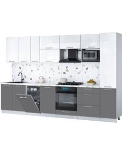 Кухонный гарнитур Интерлиния Мила Gloss 3.3-ПМ4
